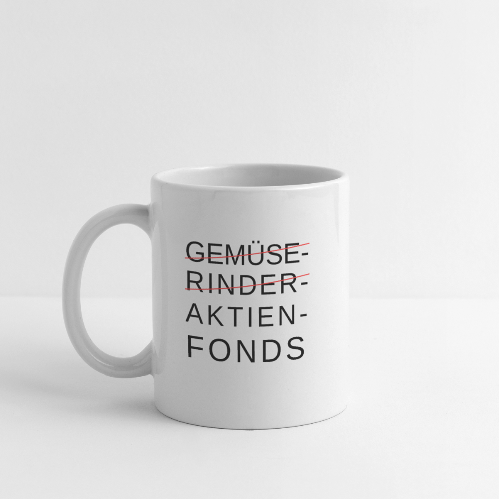 Gemüse-, Rinder-, Aktienfonds | BaF-Tasse - Weiß